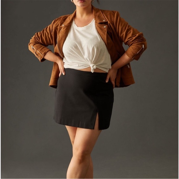 Anthropologie | Faux Suede Moto Jacket Brown Cropped Biker Size XXS - Picture 4 of 12